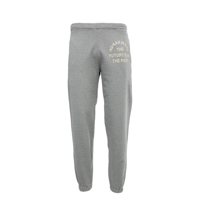 GREY - HUMAN MADE Sweatpant featuring elastic waist and hems, side pockets, one back patch pocket and branding on leg. 100% cotton.