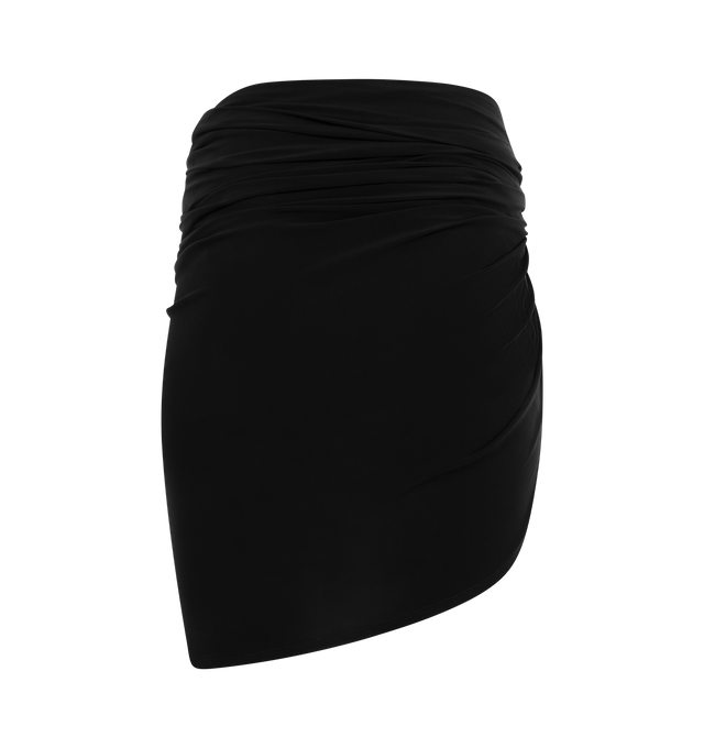 Image 2 of 2 - BLACK - Jacquemus Draped fitted mini skirt with low elasticated waist and pleats at front.71% Viscose - 21% Polyester - 8% Elastane. Made in Portugal. 