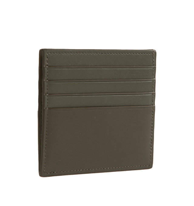 Image 2 of 3 - GREEN - LOEWE Open Plain Cardholder featuring bicolour shiny calfskin, open side, eight card slots, one central pocket, calfskin lining and embossed Anagram. Shiny calf. Made in Spain. 