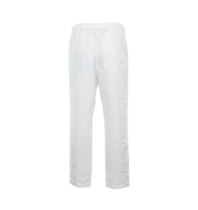 Image 2 of 4 - WHITE - 120% LINO Drawstring Pant featuring elastic drawstring waist, side pockets and back pocket. 100% linen.  