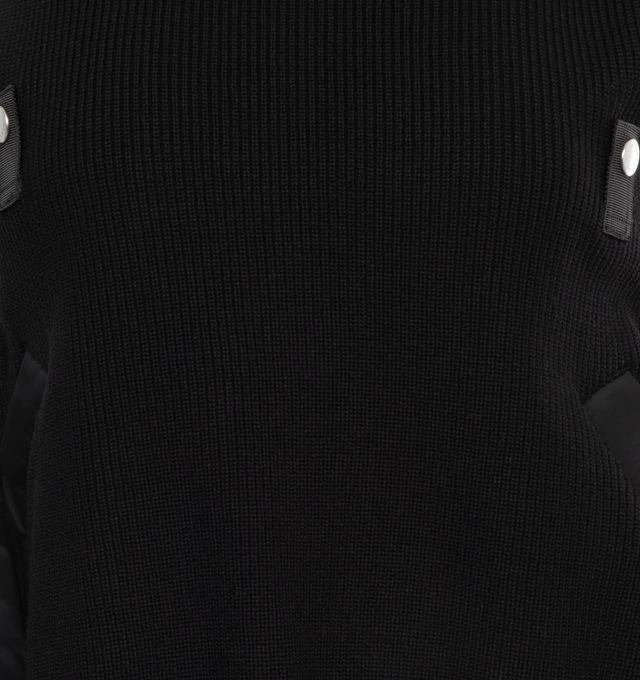 Image 4 of 4 - BLACK - SACAI Knit Boat-Neck Sweater featuring rib-knit sweater with contrast back, boat neckline, sleeveless, side slip pockets, cocoon silhouette and pullover style. Cotton/polyester/nylon/polyamide. Made in Japan. 