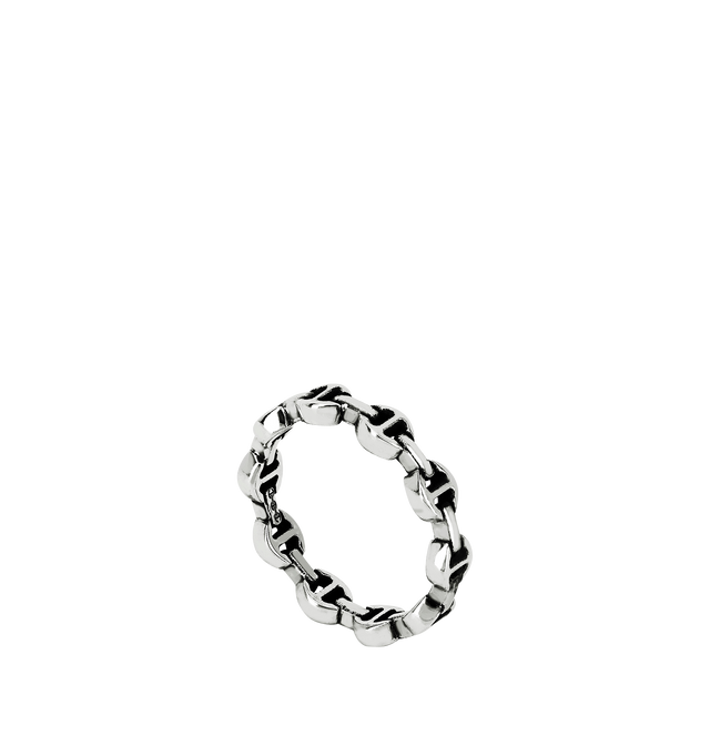 Image 2 of 2 - SILVER - HOORSENBUHS Micro Tri Link III Ring featuring sterling silver, classic tri-link band and 4.0mm band width. Hirshleifers offers a range of initial pieces from this collection in-store. For personal consultation and detailed information about jewelry, please contact our dedicated stylist team at personalshopping@hirshleifers.com.  