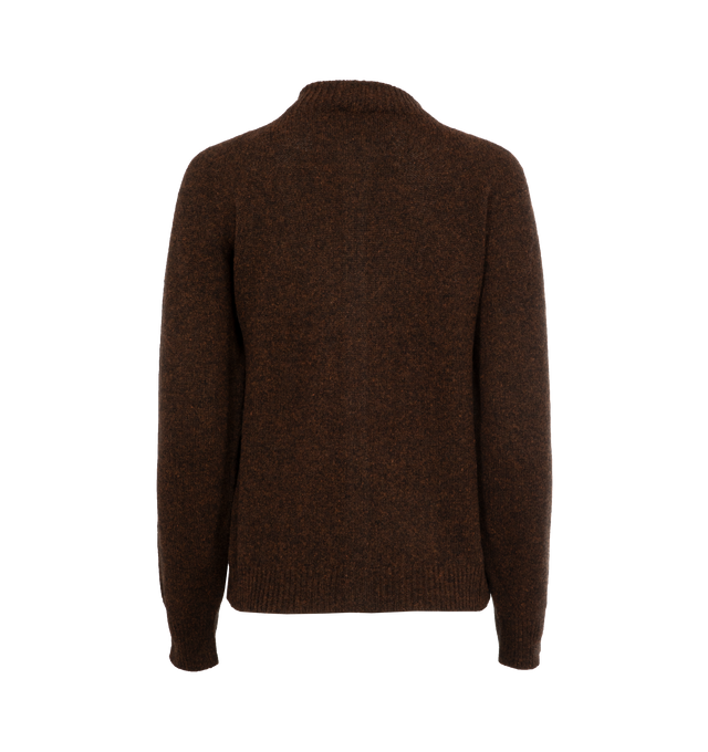 Image 2 of 3 - BROWN - Khaite luscious cardigan that is made seamless by a circular knitting process that creates vertical fashioning. Custom gold buttons and ribbed trim. Heritage cashmere (96% cashmere, 4% elastane). 