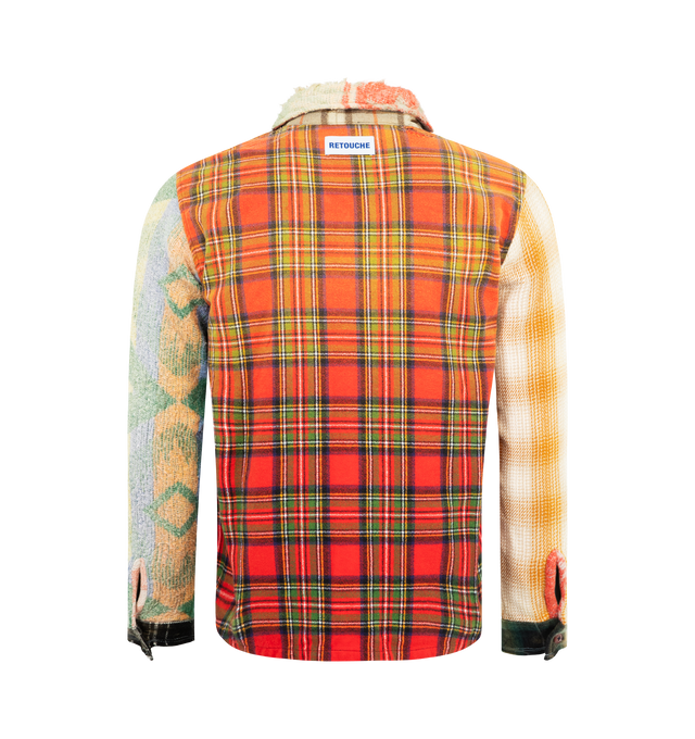 Image 2 of 2 - MULTI - GALLERY DEPT. Marley Retouche Shirt featuring distressed patchwork, checked cotton-blend, button front closure, collaged effect, slightly loose shape and frayed edges. 90% cotton, 10% polyester. 