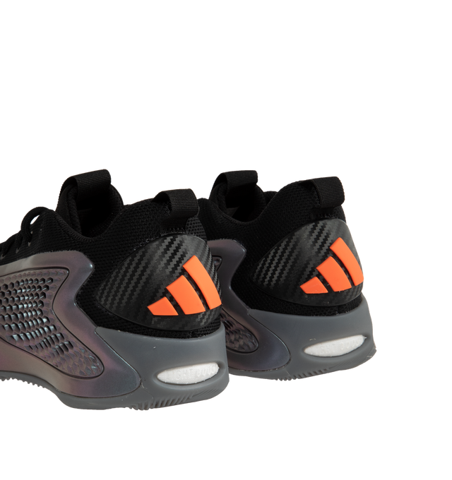 Image 3 of 5 - BLACK - Adidas Anthony Edwards 1 Low Sharpens Basketball Sneakers are a lace-up style with synthetic uppers, BOOST midsoles, Lightstrike cushioning, and rubber outsoles.  