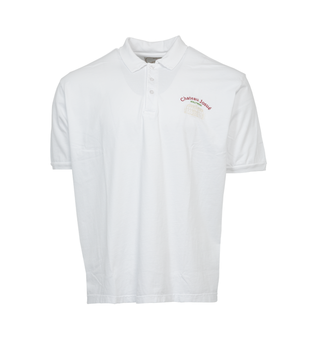 Image 1 of 2 - WHITE - GALLERY DEPT. CHATEAU JOSUE POLO is a classic mens polo shirt with a boxy silhouette and sits right at the waistline. 100% Cotton. 