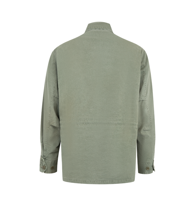 Image 3 of 3 - GREEN - A.Presse Men's Vintage US Army M-43 Field Jacket is crafted from cotton and features a military-inspired silhouette based on the iconic U.S. Army M-43 field jacket. Designed with a vintage-treated finish that recreates the appearance and texture of an authentic archival garment, offering a worn-in character unique to each piece. Main Material: 100% Cotton. 