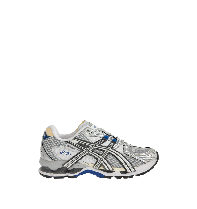 Image 1 of 5 - SILVER - ASICS GEL-Nimbus 10.1 Sneaker featuring mesh and textile upper with rubber sole, lace-up front, padded mesh tongue with logo detail and padded low-cut collar.  