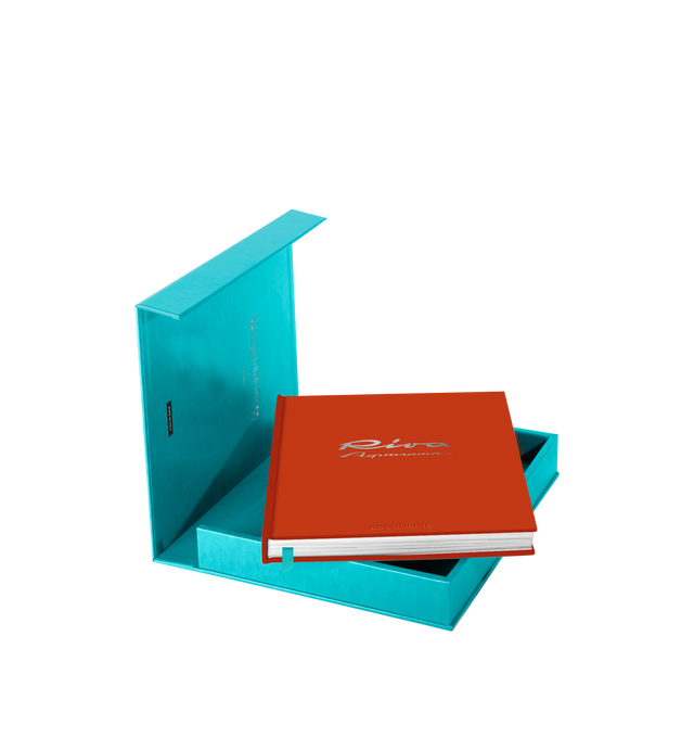 Image 3 of 6 - BLUE - Assouline Riva Aquarama is a luxury coffee table book that celebrates the timeless elegance, engineering, and enduring legacy of Carlo Riva's iconic wooden speedboat through captivating photography and engaging storytelling. Written by Michael Verdon, this handcrafted Ultimate Collection volume commemorates the 60th anniversary of the legendary Aquarama, exploring its unmistakable Italian design, celebrated craftsmanship, and status as one of the world's most coveted luxury boats. Pres 