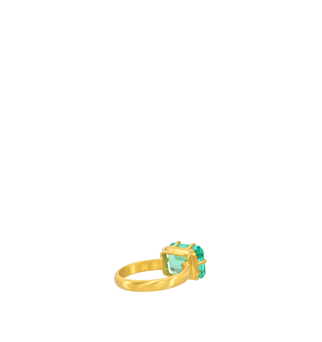 Image 3 of 4 - GREEN - Darius Jewels One-of-a-Kind Emerald Claw Gem Signature Band featuring a 4.53 ct Mint Cut rectangular emerald set in 18K Fairmined yellow gold. For personal consultation and detailed information about jewelry, please contact our dedicated stylist team at personalshopping@hirshleifers.com.This item may be restricted for online purchase to international clients. For assistance purchasing this item please contact our dedicated stylist team at personalshopping@hirshleifers.com. 