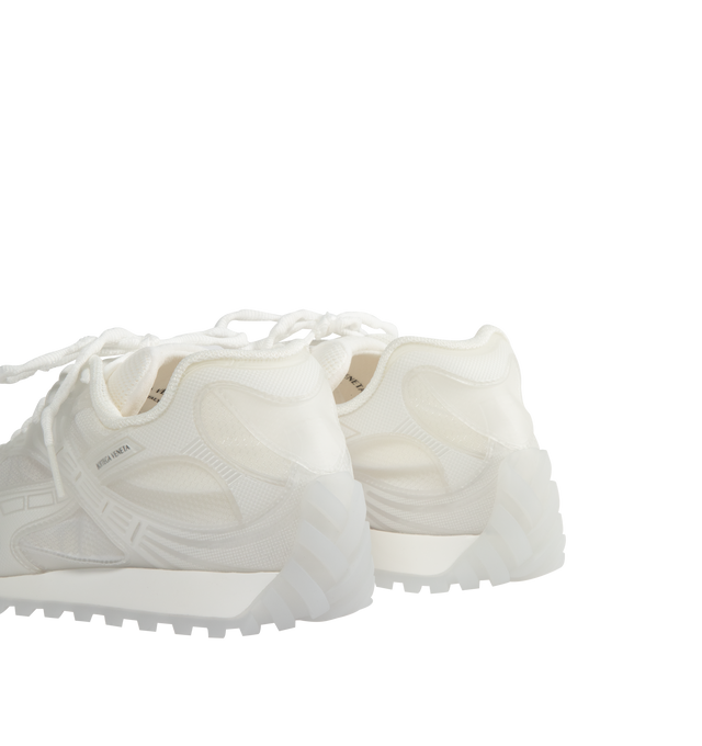 Image 3 of 5 - WHITE - BOTTEGA VENETA Orbit Sneaker featuring runner sneaker in transparent technical rubber and mesh, lace-up and Rubber outsole. Polyamide, thermoplastic polyurethane, polyester, elastane. Made in Italy. 