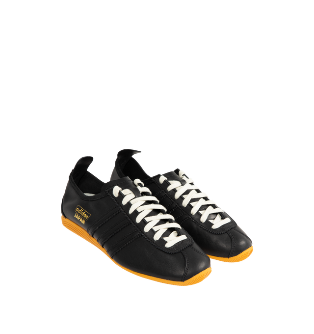 Image 2 of 5 - BLACK - ADIDAS Japan Sneaker featuring low-profile T-toe, regular fit, lace closure, leather upper, leather lining and rubber outsole. Unisex style in men's sizes. 