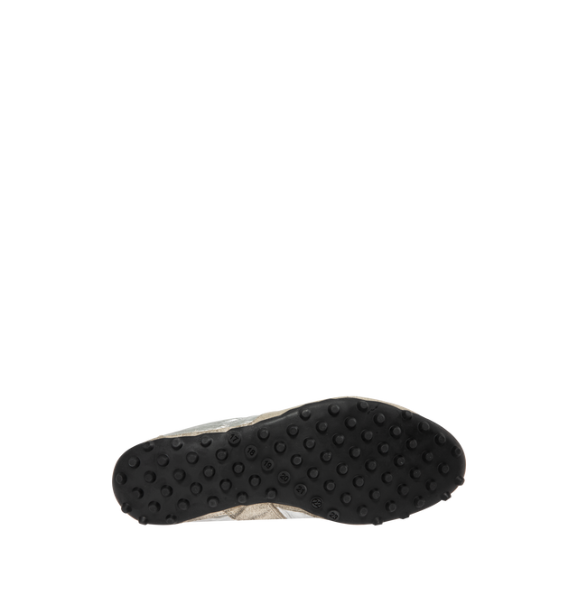 Image 4 of 5 - SILVER - MAISON MARGIELA Sprinters Low Top Sneaker featuring front lace-up fastening, rubber lug sole, quilted and branded insole. Upper: 100% Polyester. Contrast: 100% Calf Leather. Sole: 100% Rubber.  