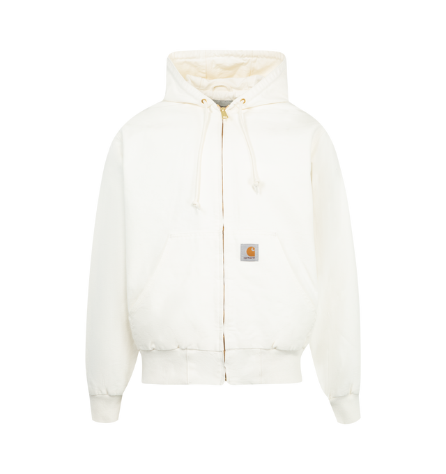 Image 1 of 2 - WHITE - CARHARTT WIP OG Active Jacket featuring original loose fit, inside chest pocket, triple-stitched, rib-knit cuffs and bottom band and square Label. 100% cotton. 