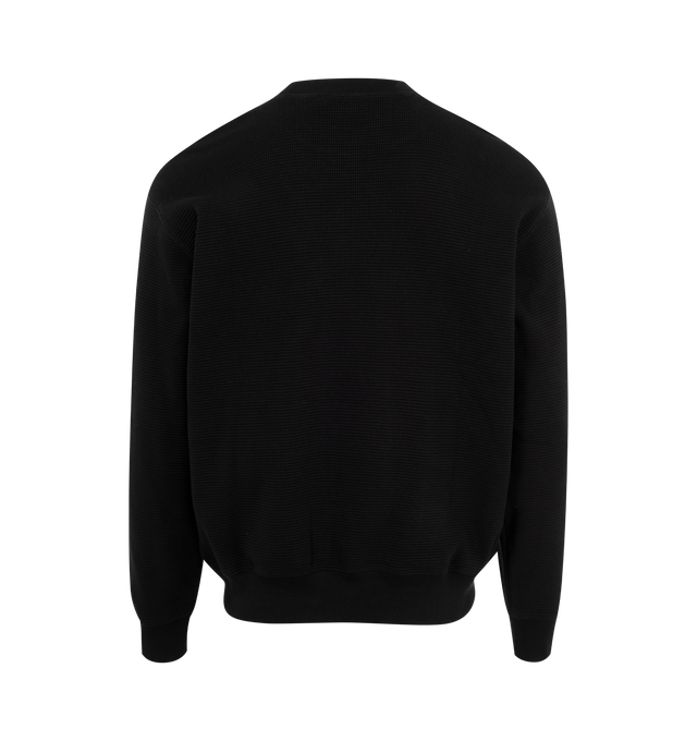 Image 2 of 2 - BLACK - CARHARTT WIP Main Basics Sweatshirt featuring a loose fit from heavyweight, waffle-textured cotton with an unbrushed, tactile loopback construction, long sleeves and graphic print appears on the front. 100% cotton. 