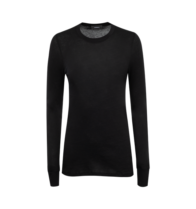 Image 1 of 2 - BLACK - WARDROBE.NYC Long Sleeve T-shirt featuring round neck, long sleeves, straight hem and tonal stitching. 100% cotton.  