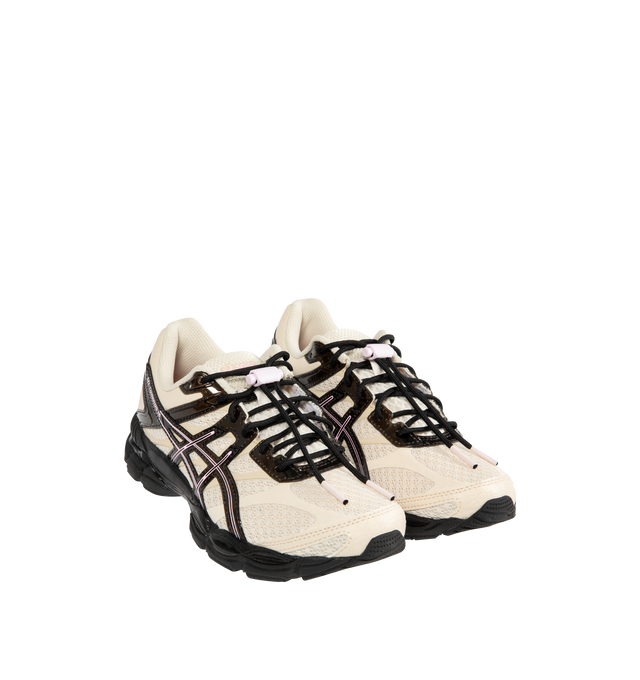 Image 2 of 5 - WHITE - ASICS Finesse x Gel-Cumulus 16 featuring canvas upper, toggled speed laces, FLUIDRIDE midsole and rearfoot and forefoot GEL technology. 