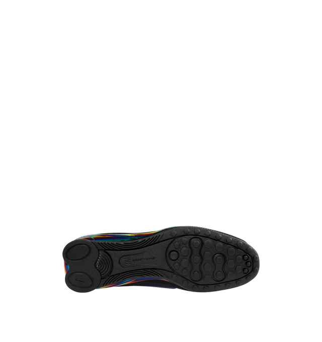 Image 4 of 5 - BLACK - NIKE Shox Z SE Sneaker featuring a slim, stitchless upper, iconic column design, vibrant Nike Swoosh, metallic accents and modified, circular waffle outsole. 