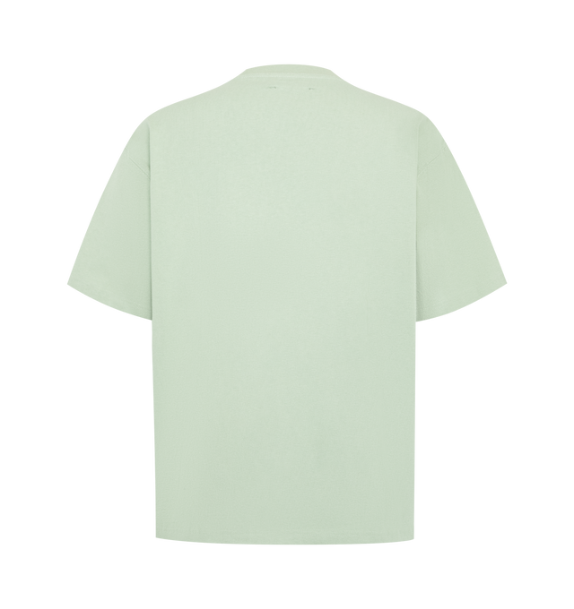 Image 2 of 2 - GREEN - Pleasures Mens Relaxed Heavyweight Pocket T-Shirt is crafted from heavyweight cotton jersey. Features a relaxed fit, crew neck, chest pocket with printed logo, and short sleeves. Main Material: 100% Cotton. Made in China. 