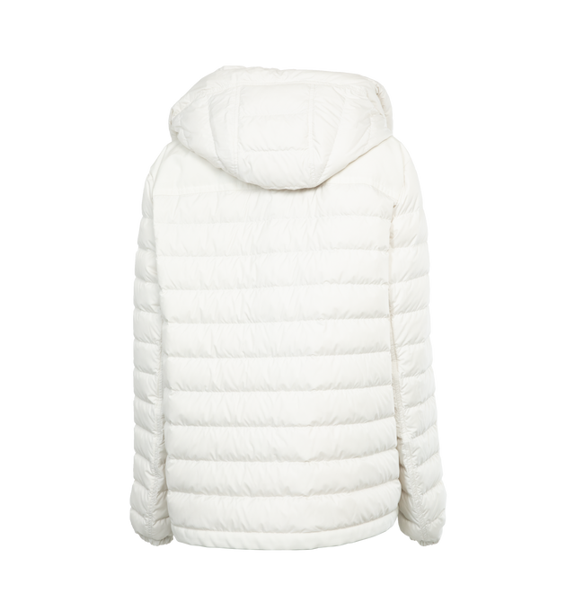 Image 2 of 3 - WHITE - MONCLER Acamante Down Jacket featuring down-filled, zipper closure, zipped welt pockets, hood and elastic cuffs. 100% polyamide/nylon. Padding: 90% down, 10% feather. 