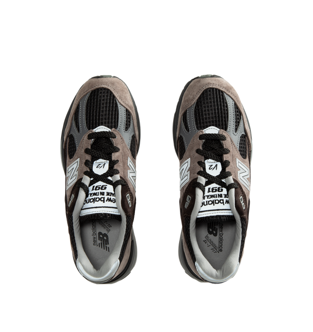 Image 5 of 5 - NEUTRAL - New Balance Unisex Made in UK 991v2 Elevated Neutrals Sneakers is crafted in pigskin suede, mesh, and synthetic materials. Full-length FuelCell cushioning is paired with semi-translucent ABZORB SBS pods and an ENCAP midsole, while reflective details, a debossed "N" logo, and embroidered tongue branding complete the design. Upper: Pigskin Suede, Mesh, and Synthetic Materials. Made in UK. *Unisex style in men's sizing. 