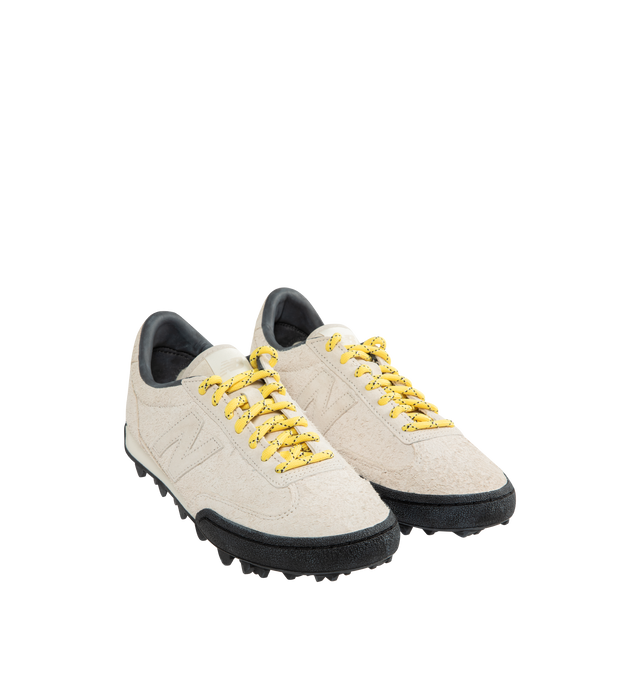 Image 2 of 5 - GREY - NEW BALANCE Gator Run Sneaker featuring suede upper, low profile, colored laces, hairy suede upper, rubber outsole with treads and 'N' logo. 