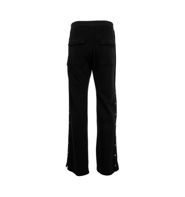 Image 2 of 3 - BLACK - Dark Shadow Pusher Pants have an elastic drawstring waist with a button fly, 4 pockets, and press-stud vents at the outseams. 100% cotton. Made in Italy.  