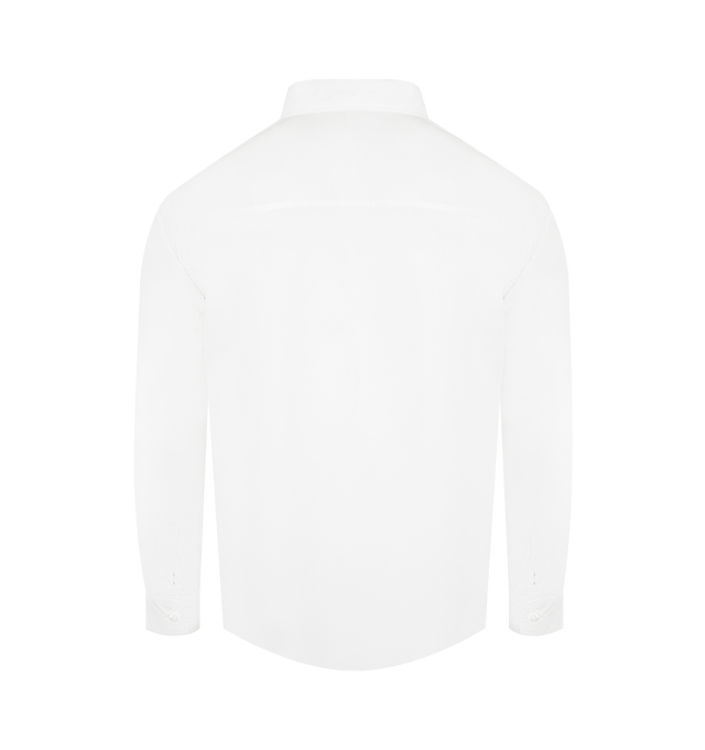 Image 2 of 2 - WHITE - AURALEE Finx Shuttle Weather Shirt featuring garment dyeing, button front, collar and relaxed fit. 100% cotton.  