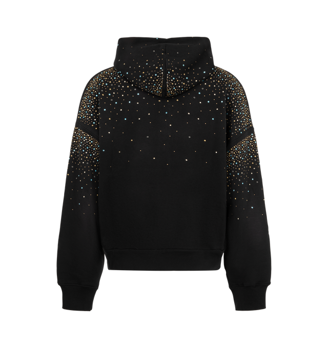 Image 2 of 2 - BLACK - Amiri Men's Crystal Oversized Zip Up Hoodie is crafted in cotton with crystal embellishments, full zip closure, a hoodie, and kangaroo pockets. 