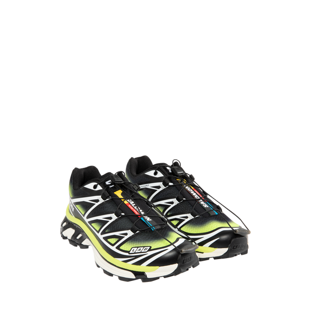 Image 2 of 5 - YELLOW - SALOMON XT-6 Skyline Sneaker featuring Mud Contagrip, agile Chassis System, single layer mesh, abrasion-resistant TPU material, textile lining, EndoFit, lace pocket, sensiFIT, molded OrthoLite sockliner and quickLACE. 