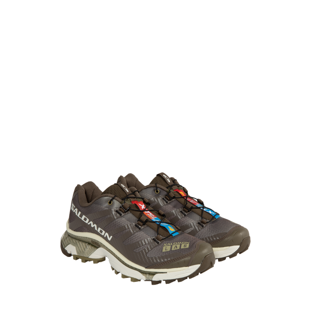 Image 2 of 5 - GREY - SALOMON XT-4 OG Sneaker featuring toggle fastening at front, breathable mesh, an Agile Chassis Skeleton, EnergyCell midsoles and All Terrain Contagrip soles. Mesh and rubber. Rubber soles. 