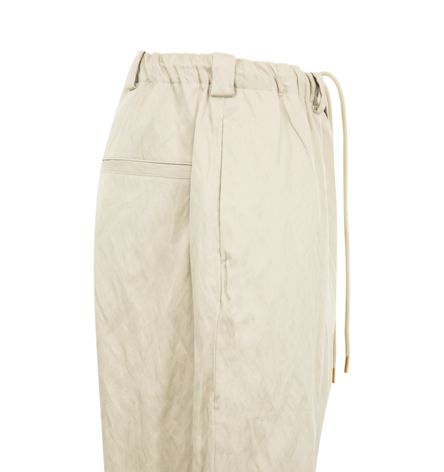 Image 3 of 3 - NEUTRAL - WILLY CHAVARRIA Toluca Pant featuring button and fly closure, adjustable drawstring waistband, four pocket design and relaxed fit. 98% cotton, 2% polyester. Made in Italy. 