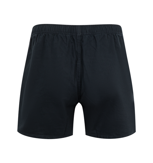 Image 2 of 3 - BLACK - Bode Elastic Waist Field Shorts have an elastic waistband, side pockets, a short inseam, and wide leg openings. 100% cotton. Made in India.  