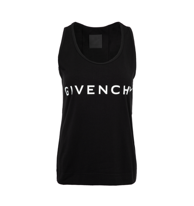 BLACK - GIVENCHY TANK TOP features a contrasting Givenchy signature print on the front and has a crewneck. 90% cotton 10% elastane.