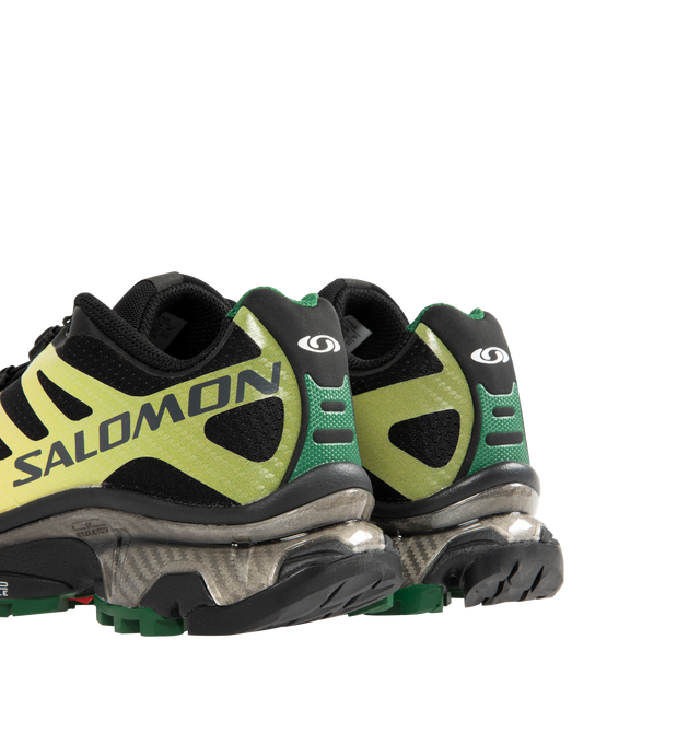 Image 3 of 5 - BLACK - SALOMON XT-4 OG Sneaker featuring Mud Contagrip, Agile Chassis Skeleton, anti-debris Mesh, single layer mesh, abrasion-resistant TPU material, textile lining, lace pocket, sensiFIT, molded OrthoLite sockliner and quickLACE. 