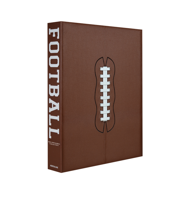 Image 1 of 4 - BROWN - Assouline American Football: The Impossible Collection is a luxury coffee table book that celebrates the history, legends, and defining moments of American football through rare photography, archival imagery, and expertly curated storytelling. Written by Michael MacCambridge, this handcrafted Ultimate Collection volume showcases the 100 most legendary moments in college and professional football history, presented in a distinctive faux pigskin clamshell case that makes it an exception 