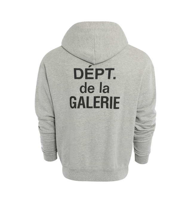 Image 2 of 3 - GREY - GALLERY DEPT. French Zip Hoodie featuring zip-up front closure, hood with drawstring, ribbed hem and cuffs, front pockets, logo on front and back. 100% cotton. 