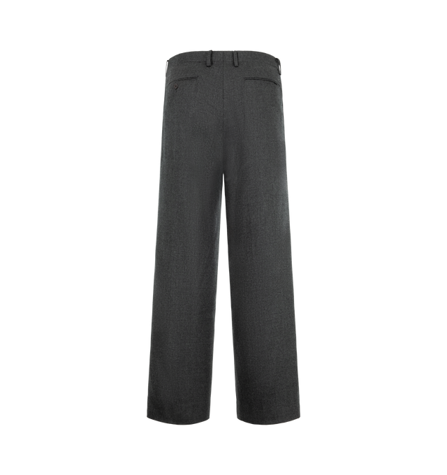 Image 2 of 3 - GREY - Auralee Men's Super Light Wool Two-Tuck Slacks are crafted from lightweight wool velvet with a subtle luster and a smooth, supple hand. Finished with two front tucks, these trousers are cut in a relaxed fit with a wide leg. Wool 100%. 