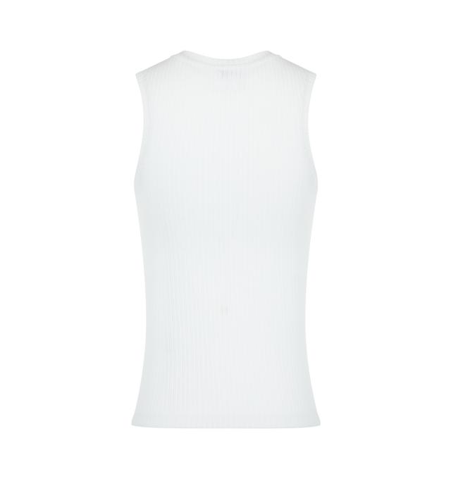 Image 2 of 2 - WHITE - LOEWE Tank Top featuring slim fit, regular length, scoop neck, sleeveless and buckles at shoulders. Made in Italy. 