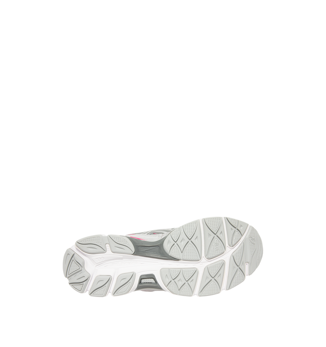 Image 4 of 5 - PINK - Asics Men's Gel-NYC Polar Sneaker featuring lace up closure, layered upper construction, rearfoot and forefoot GEL technology, suede and synthetic and fabric upper, fabric lining and rubber sole. 