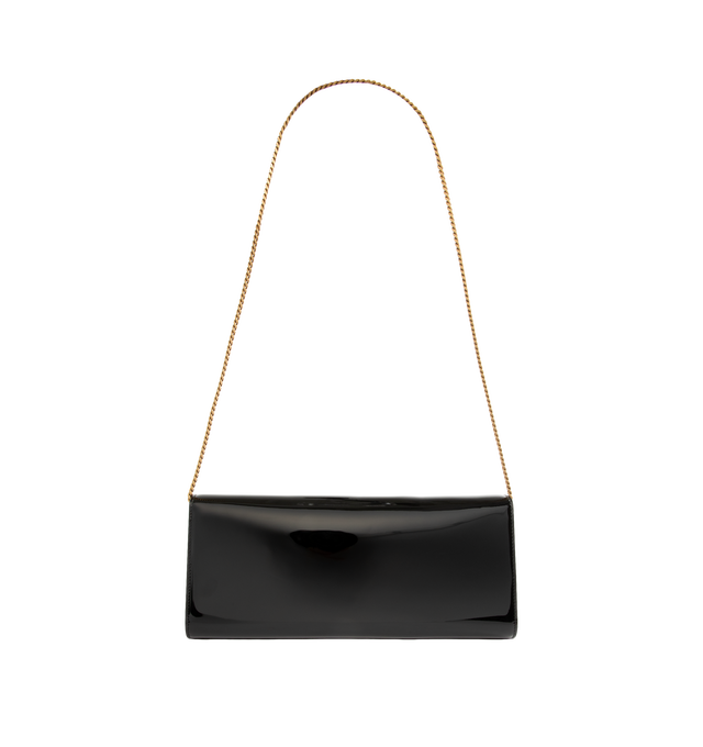 Image 2 of 3 - BLACK - Saint Laurent Women's Kate Clutch is crafted from black patent calfskin leather and decorated with the Cassandre emblem. The magnetic-snap design features a removable chain strap for clutch, shoulder, or crossbody wear, a leather-lined interior, and one flat pocket. Fits a large phone, slim card case, and keys. Main Material: 90% Calfskin Leather, 10% Metal. Dimensions: 28 x 14 x 3 cm / 11 x 5.5 x 1.2 in. Strap Drop: 35 cm / 13.8 in. Made in Italy. 