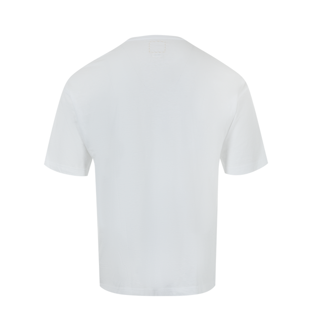 Image 2 of 2 - WHITE - VISVIM Jumbo Tee featuring short sleeves, crew neck, straight hem and graphic print on front. 83% cotton, 17% nylon. 