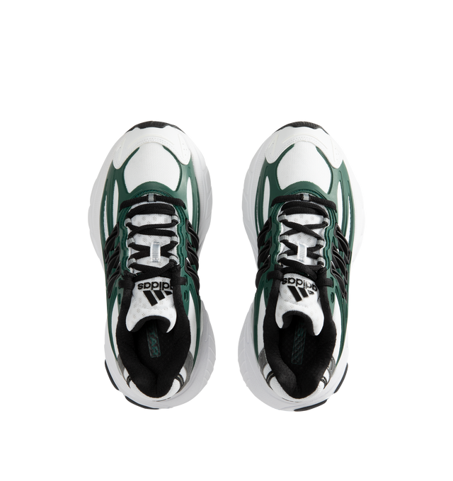 Image 5 of 5 - GREEN - Adidas Adistar XLG 2.0 Sneakers feature a Cloud White, Core Black, and Collegiate Green textile upper with an RPU-molded cage, reflective details, signature 3-Stripes, and a regular fit. A lace-up closure, textile lining and insole, responsive Adiprene heel cushioning, and a durable Adiwear outsole complete the design. Upper: Textile and Other Materials. Lining and Insole: Textile. Sole: Other Materials. Imported. 
