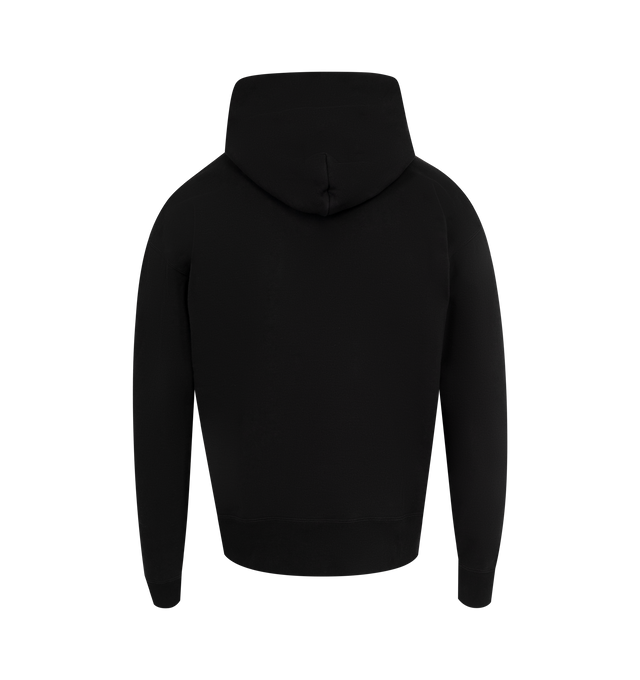 Image 2 of 2 - BLACK - SAINT MICHAEL Logo Hoodie featuring front pouch pocket, ribbed cuffs and hem and classic hood. 100% cotton. 