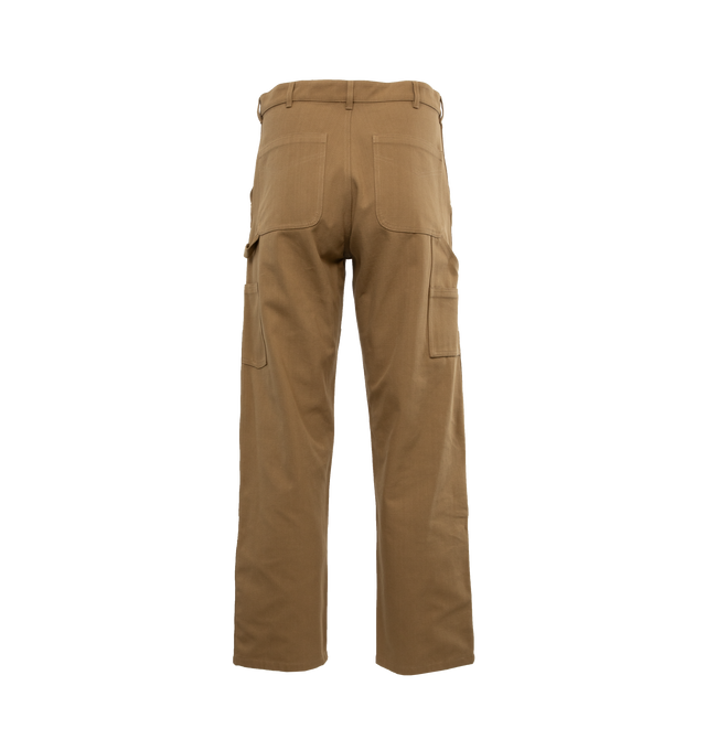 Image 2 of 4 - BROWN - MONCLER GENIUS MONCLER X ROC NATION BY JAY-Z TROUSERS are a cargo pant style with a snap closure and side slit pockets. Fits true to size. 100% cotton. 
