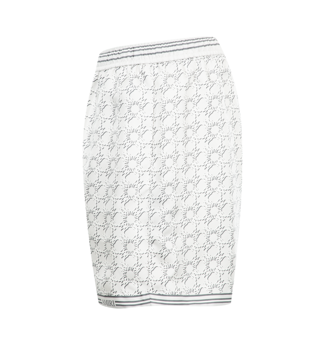 Image 3 of 3 - WHITE - Amiri MA Quad Shorts have an elastic drawstring waist. 100% silk. Made in Italy.  