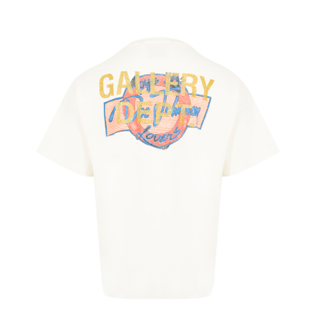 Image 2 of 2 - WHITE - GALLERY DEPT. Doc Johnson Toys 4 Love Tee featuring faded graphic print on both the front and back, back graphic layered with GD ENGLISH logotype rendered in gold glitter, relaxed 90's fit, short sleeves and crew neck. 100% cotton. Made in USA. 