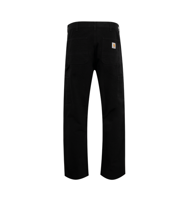 Image 2 of 3 - BLACK - CARHARTT WIP Double Knee Carpenter Pants featuring double-layer knees, zip fly with button closure, front slant pockets, tool pocket, back patch pockets and hammer loop. 