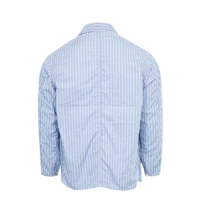 Image 2 of 2 - BLUE - POST O'ALLS No.1 Jacket with a simple, yet refined 1910-20s style 3-pocket design. Crafted from blue and white striped broadcloth 100% cotton, lined. Made in Japan. 