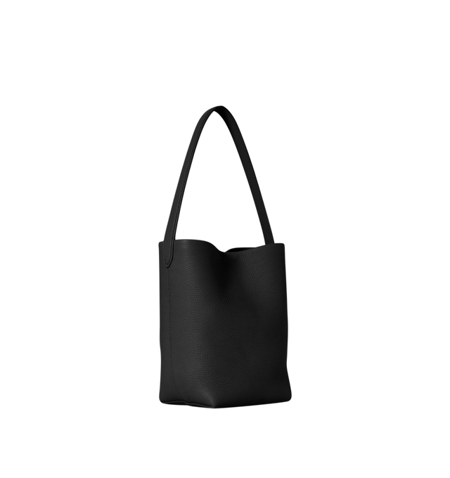 Image 2 of 3 - BLACK - THE ROW Small N/S Park Tote featuring classic tote bag in grained calfskin leather with interior toggle closure and flat handle. 9.8 x 8.7 x 4.7 in. 100% leather. Lining: 100% suede. Made in Italy. 